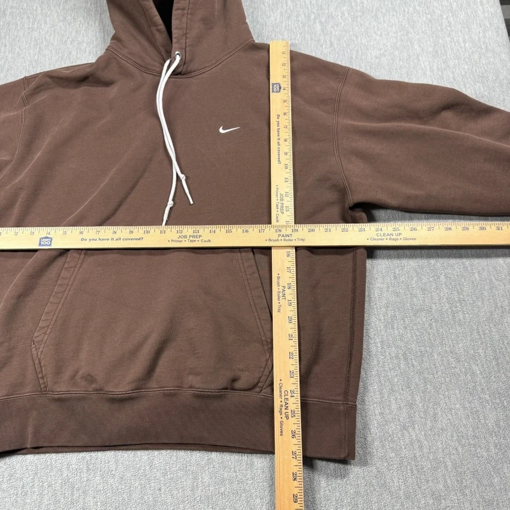 Nike Hoodie Mens L Brown Club Fleece Swoosh Heavyweight Sweatshirt Athletic